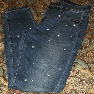 Women's Blue Embellished Jeans Size 4